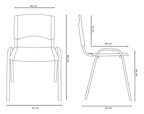 Silla Apilable Boom Lisy Sala De Espera ( Set X6 Unidades )