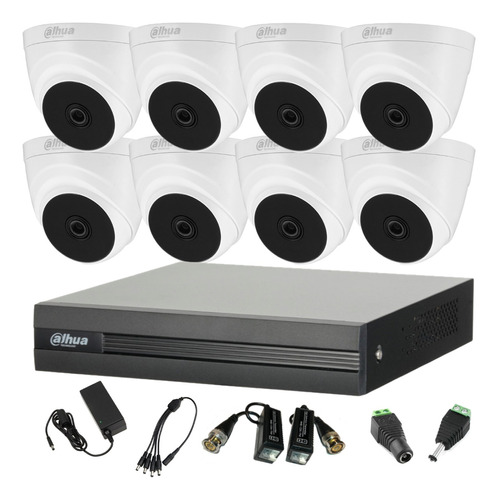 Kit Seguridad Dvr 16 Ch+ 8 Domos Full Hd Interior