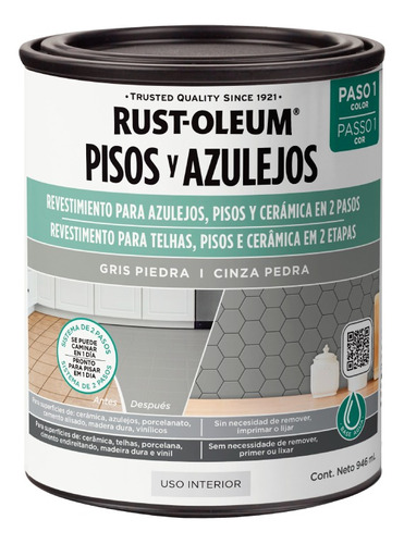 Pintura Pisos Y Azulejos Rust Oleum | Paso 1 Color | 946ml
