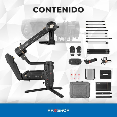 Imagen 10 de 10 de Gimbal Estabilizador Zhiyun Crane 3s Pro Pack Camaras 3-axis