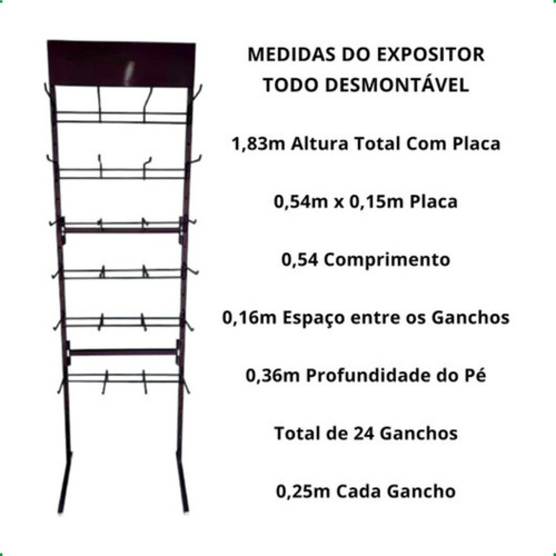 Display Expositor Para Encartelados Chinelo Sandália Tempero