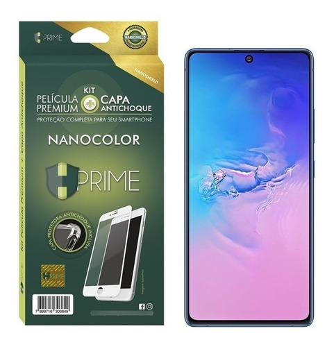 Kit Nanocolor Hprime Pelicula + Capa Galaxy S10 Lite Preto