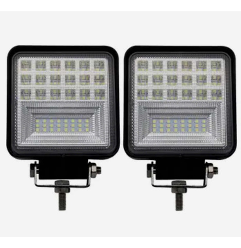 2 Faros Auxiliares Cuadrado 42 Led 126w 12v 24v Camion 4x4 