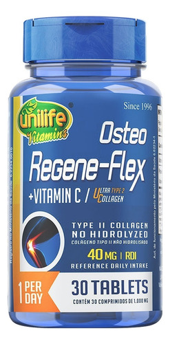 Osteo Regene - Flex +vita. C + Colageno Tipo 2, 30un Unilife
