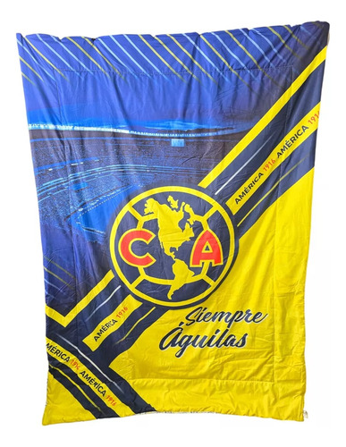 Edredón Matrimonial + Almohada Larga Doble Vista Providencia Amarillo América Fc
