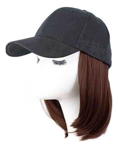 Gorra De Béisbol Con Pelucas Pixie Corte Bob Pelo Sintético