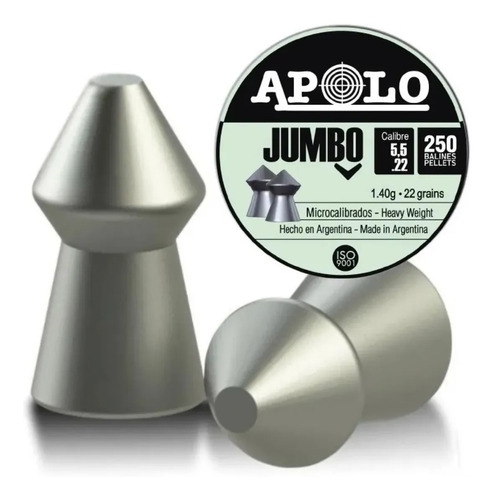 Balines Apolo Jumbo 5.5 X 250 Aire Comprimido 22 Grains Pcp 