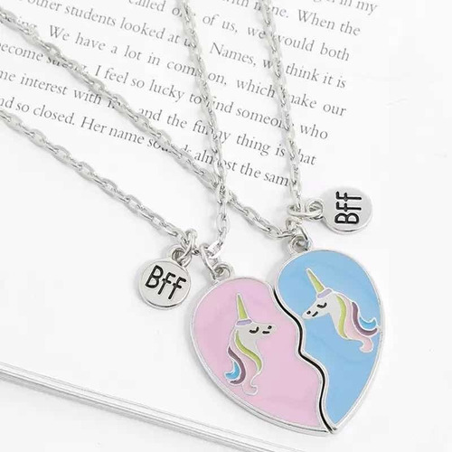 Collar Doble Unicornio Para Las Mejores Amigas