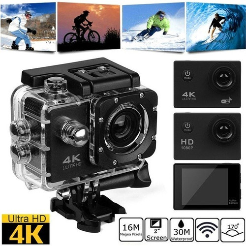 Câmera Para Carro/mergulho 4k Tft 2 Mergulho 30m 16mp Wi-fi