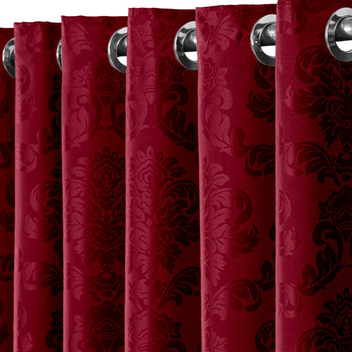 Cortina Jacquard Semi Blackout 4 00mts X 2 70mts Esticada Cor Vinho