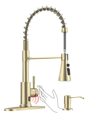 Grifo De Cocina Dayone De Oro Cepillado Sin Contacto Con Dis