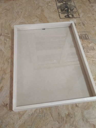 Imagen 2 de 6 de Marcos Box 25x35 Portaretrato Natural Madera Alamo