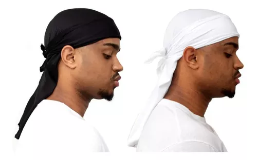 Bandana Durag Preta Touca 360waves Dureg Hiphop Rapper