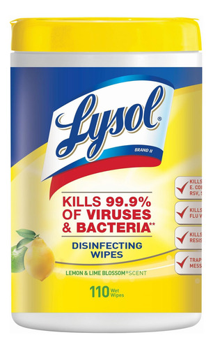 Toallitas Desinfectantes Lysol, Flor De Limón Y Lima, 110 Un
