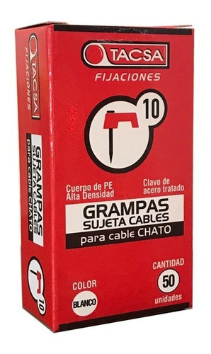 Grampas N°10 Tacsa Para Cable Chato Caja X 50 Uds