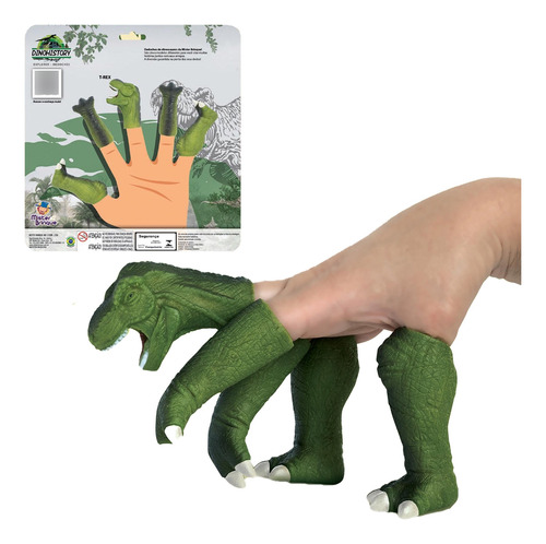 Dedoche Infantil Dinossauro Rex Dino History Mister Brinque