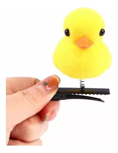 X10 Hebilla Patito Pollito Conejito Kawaii Con Aplique Cuak Color Amarillo