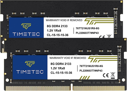 Memoria RAM 16GB 2x8GB Timetec 76TT21NUS1R8