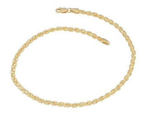 Kooljewelry 10k Oro Amarillo Trenzado Bola Alternativo Y Bar