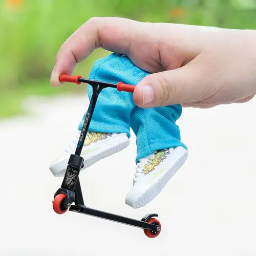 Mini Patinete De Dedos Plegable Con Freno Y Ruedas De Goma | Juguete De 8.5 Cm Para Acrobacias | Mejora La Motricidad Fina Y Coordinación Ojo-mano