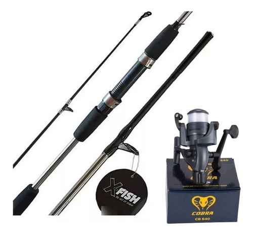 Combo Caña Maciza 1.80 Mts + Reel C/ Tanza Ideal Variada !!!