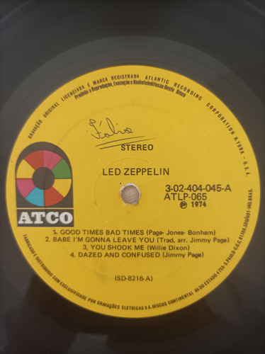 Disco Vinil 1974 Led Zeppelin A (Usado)
