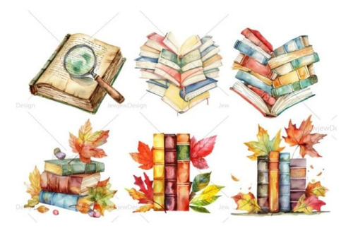 Imágenes Digitales Libros En Acuarela 96373648