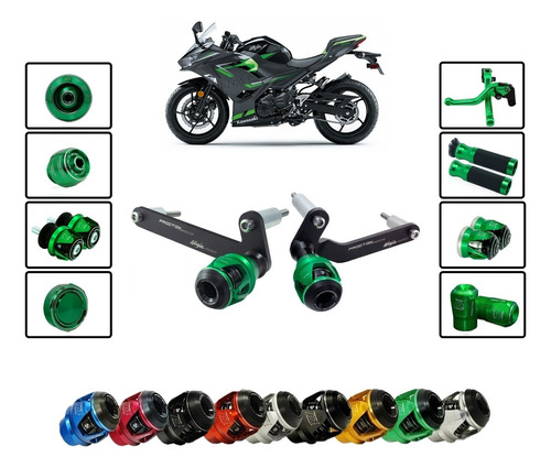 Kit Slider F1 Procton Racing Kawasaki Ninja 400 - 9 Pçs