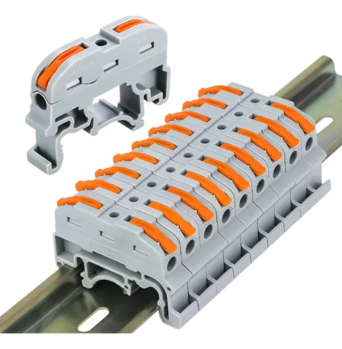 Clemas Riel 30 Clemas Conectores Electricos Tipo Wago Palanca Riel Din Gris ...