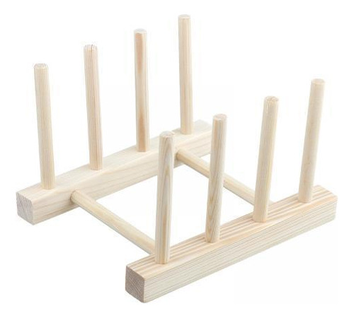 3 Paquete De 2-4 Estantes De Madera Para Platos 3 Piezas