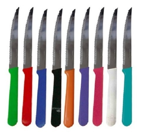 Cuchillo Acero X12 Carol Mango Plastico Cubiertos Colores