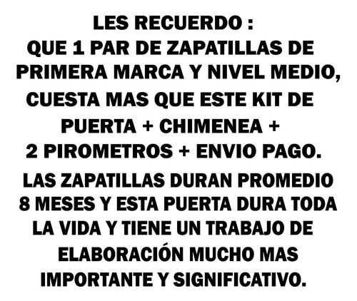 Tapa Puerta Fundicion Horno Debarro + Chime, Mo Buenos Aires