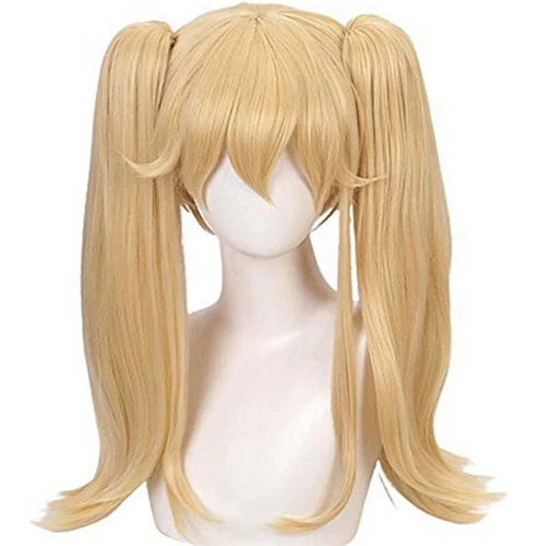 Peluca Cabello Rubio Con Coletas Separables Con Pinza 