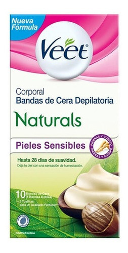 Veet Naturals Banda Depilatoria Corporal Piel Sensible 10uds