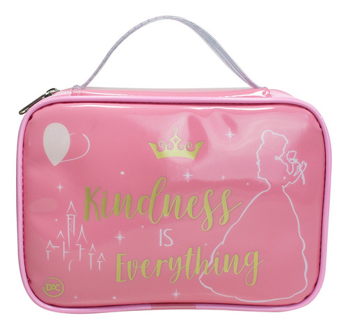 Estojo Box Princesas Disney Pvc Necessaire Rosa C/ Alça 