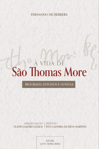 A Vida De São Thomas More, De Fernando De Herrera.