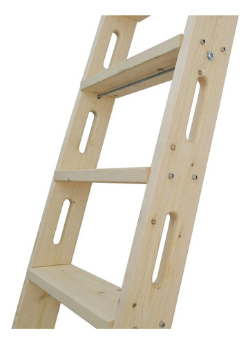 Diyhd Escalera Corrediza Madera Pino Anudada 120  Rueda Para