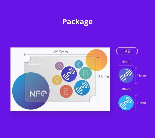 Sonoff Nfc Tag - 2 X Chip Ntag215 540 Bytes Autoadhesivo