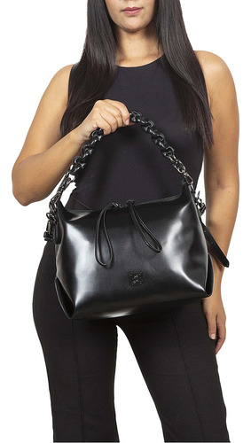 Bolsa Satchel Cloe Llidela Mediano Color Negro