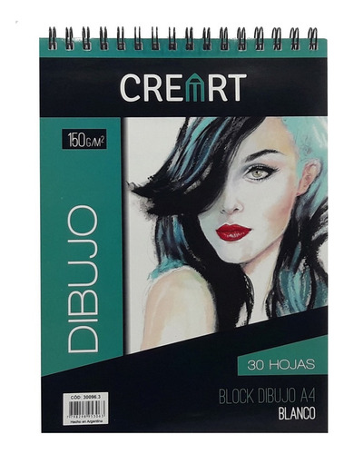 Block Crearte Dibujo 30 Hojas Canson Lisas Boceto Lapiz A4 Color Blanco