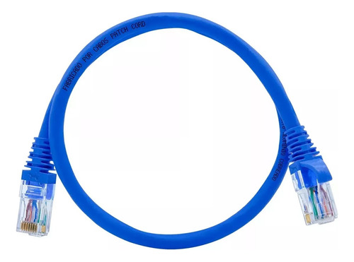 Kit 30 Und Cabo Patch Cord Cat6 - 1m Azul Com Capa