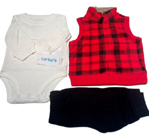 Conjunto Carters - 3m / 6m - Tres Piezas Con Chaleco Polar