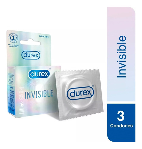 Durex Preservativos - Condones Invisibles Lubricados 3 Un