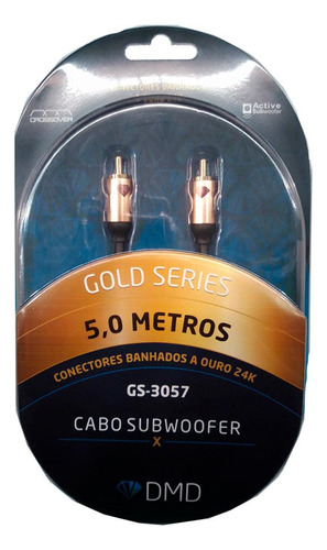 Diamond Cable Gs-3057 Cabo Para Subwoofer Conectores 24k 5m