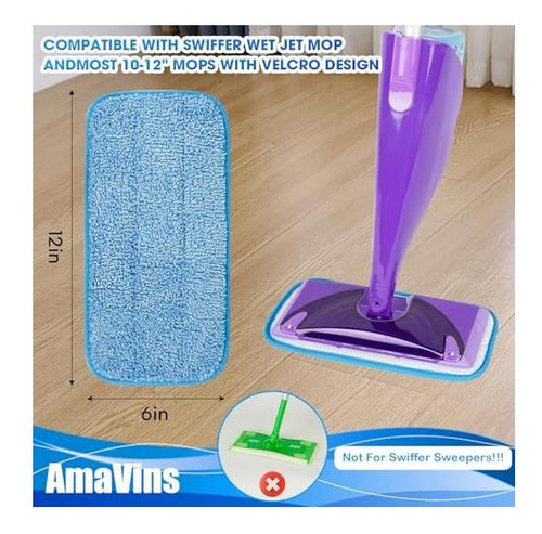 Pack Reusable Reusable Swiffer Jet Mop Mop Homble, De De 12