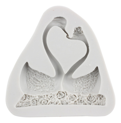 4pcs Molde De Silicona Cisne Fondant Chocolate Pasta Resina Color Gris