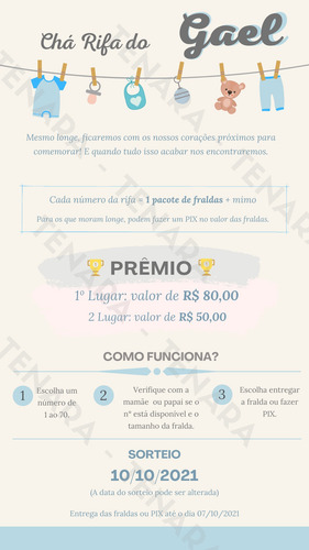 Imagem 1 de 4 de Convite Chá Rifa