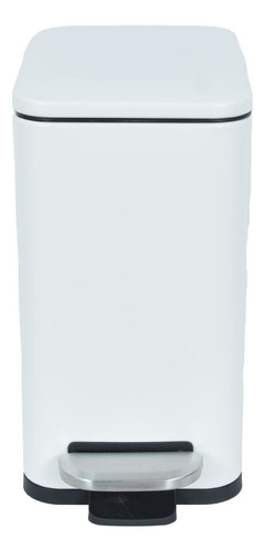 Bote De Basura Rectangular Acero Inoxidable 5l Blanco Mate