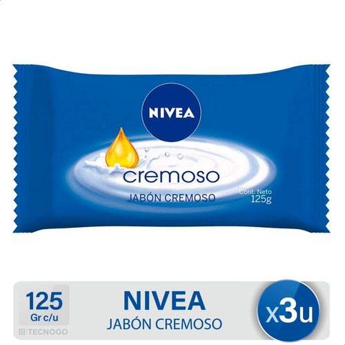 Nivea Jabon Cremoso En Barra Tocador Pack X3