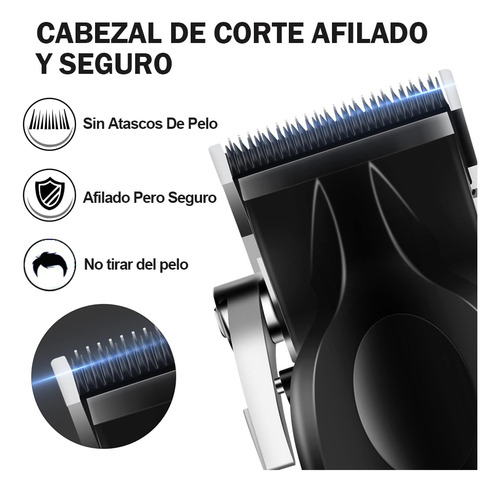 Maquina de corte cortadora de cabello kit kemei km-2296 Negro